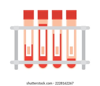 test tubes on stand on white background