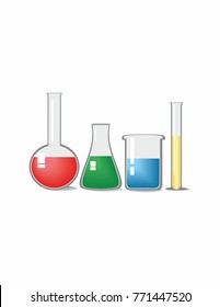 Test tubes on white background