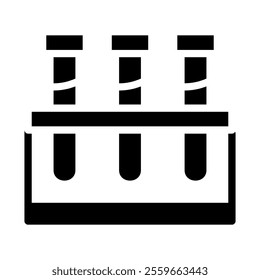 Test tubes in a rack. Concept of laboratory, research, and science.