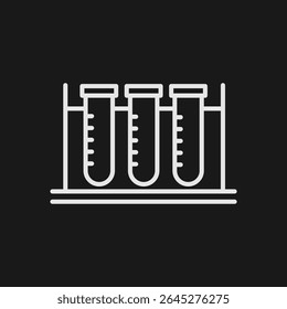 Test Tubes in Rack Icon, Chemistry, Lab Experiment And Scientific Research Symbol