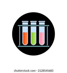 Test tubes with rack. Isolated vector icon. Illustration on white background.