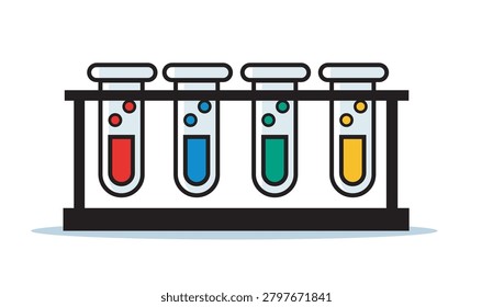 Test Tubes in Rack for Science Laboratory
