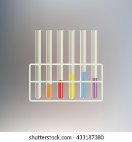 Test tubes . Science,  medicine, vector illustration