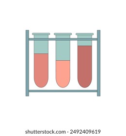 Tubos de ensayo. Juego de cristalería para el laboratorio. Tres tubos de ensayo con ensayos. Material de investigación