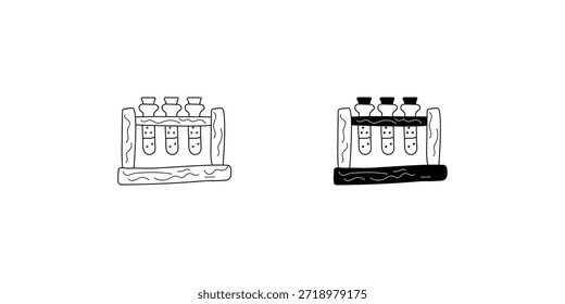 Test Tubes set icon with white background vector stock illustration