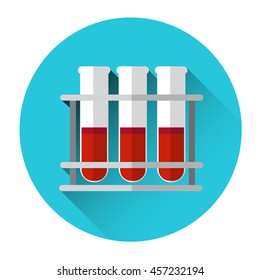 Test Tubes Set Medicine Icon Flat Vector Illustration