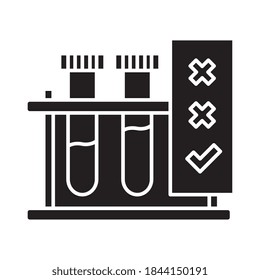 Teströhren Silhouette Stil Symbol Design der medizinischen Gesundheit und Notfall Thema Vektorgrafik