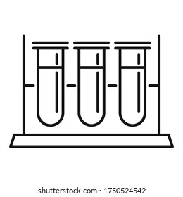 Test tubes stand icon. Outline test tubes stand vector icon for web design isolated on white background