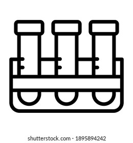 Test tubes stand icon in outline vector style