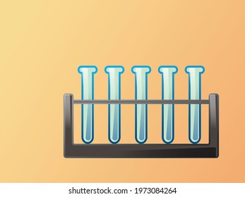 Test tubes in a stand, vector illustration of chemistry