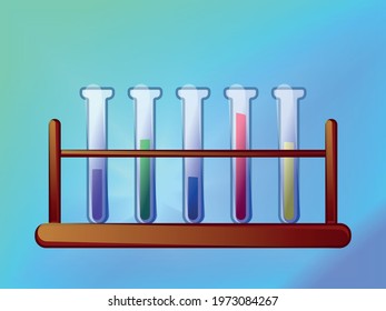 Test tubes in a stand, vector illustration of chemistry