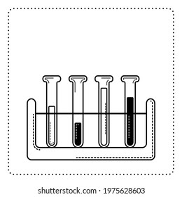 Test tubes in a stand, vector illustration of chemistry