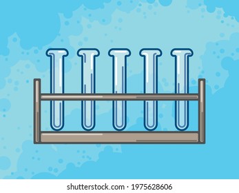 Test tubes in a stand, vector illustration of chemistry