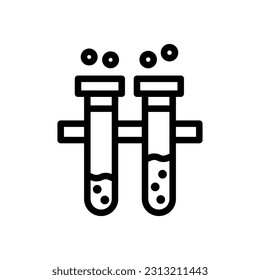 Teströhren Leuchtzeilensymbol - Medizinische Gesundheit - EDITABLE STROKE - EPS Vector