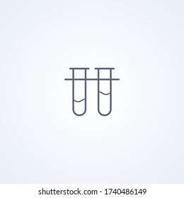 Test tubes, vector best gray line icon on white background, EPS 10
