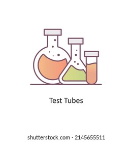 Test Tubes vector Filled Outline Icon Design illustration. Medical And Lab Equipment Symbol on White background EPS 10 File