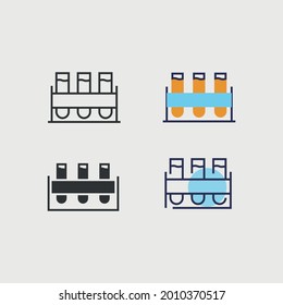 test tubes vector icon chemical reaction bottle and medical testing kit science laboratory equipment