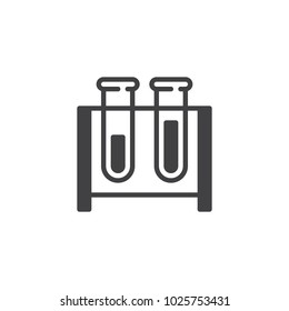 Test tubes vector icon. filled flat sign for mobile concept and web design. Chemistry simple solid icon. Symbol, logo illustration. Pixel perfect vector graphics