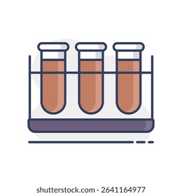 Test tubes vector isolated icon. Medicine and healthcare, medical support sign. Graph symbol for medical web site and apps design, logo, app, UI
