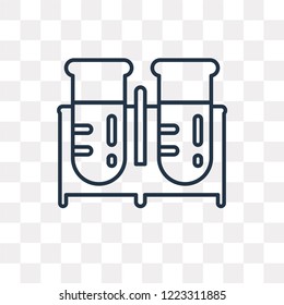 Test tubes vector outline icon isolated on transparent background, high quality linear Test tubes transparency concept can be used web and mobile