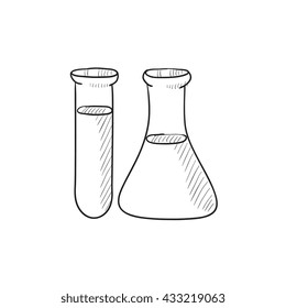 Test tubes vector sketch icon isolated on background. Hand drawn Test tubes icon. Test tubes sketch icon for infographic, website or app.