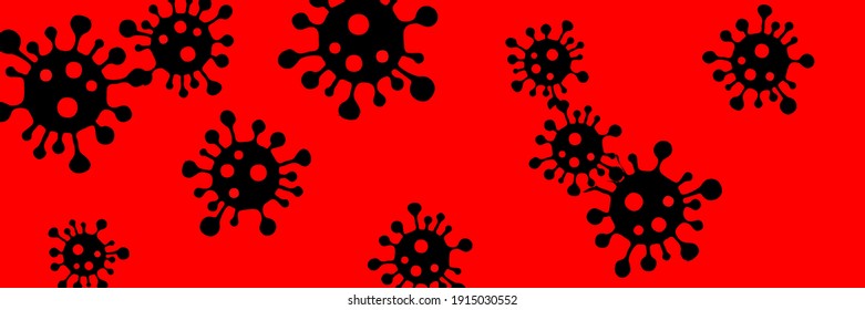Test Vibrant Quarantine Bright Coronavirus Science Vivid Danger Sign Wallpaper. Medicine Sick Red Covid-19 Epidemic Backdrop. Virus Creepy Pandemic Black Horizontal Neon Healthcare Illustration.