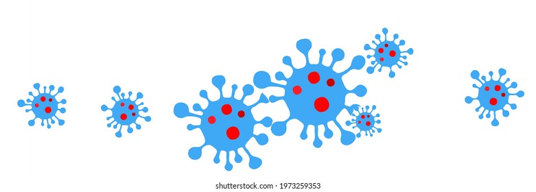 Test White Coronavirus Blue Healthcare Bright Medicine Illustration. Pandemic Vivid Virus Neon Horizontal Covid-19 Vibrant Danger Sign Wallpaper. Quarantine Epidemic Red Sick Science Background.