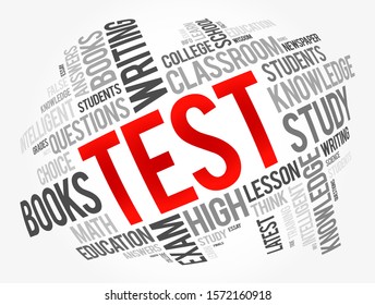 TEST word cloud collage, education concept background