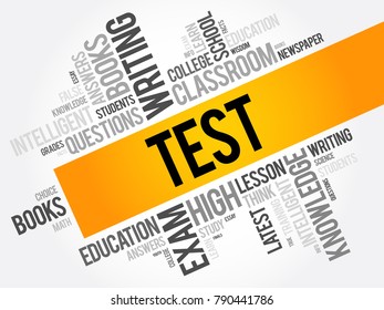 TEST word cloud collage, education concept background