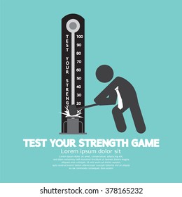 Test Your Strength Game Symbol Vector Illustration