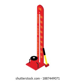 Test your strength. Vector. Isolated on white background. Isometric view