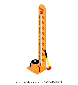 Test your strength. Vector. Isolated on white background. Isometric view
