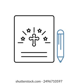 testament concept line icon. Simple element illustration. testament concept outline symbol design.