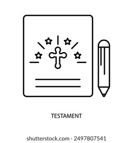 testament concept line icon. Simple element illustration. testament concept outline symbol design.
