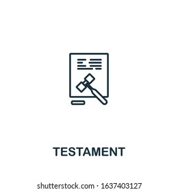 Testament Icon From Elderly Care Collection. Simple Line Element Testament Symbol For Templates, Web Design And Infographics