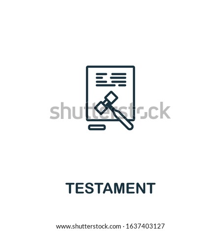 Testament icon from elderly care collection. Simple line element Testament symbol for templates, web design and infographics