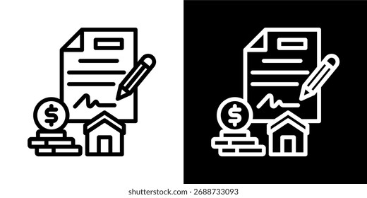 Testament Icon Of Flat Black And White Style Vector