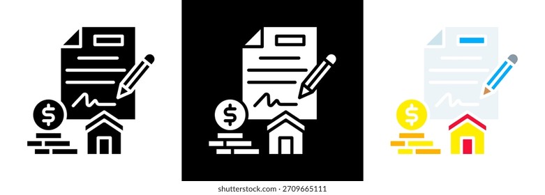 Conjunto de iconos de testamento Ilustración vectorial de glifo