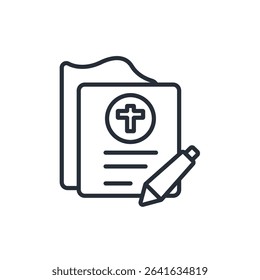testament icon. vector.Editable stroke.linear style sign for use web design,logo.Symbol illustration.