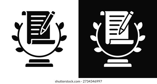 Testament Icon White And Black Background Style