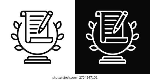 Testament Icon White And Black Background Style