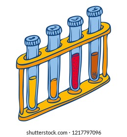 Teste tube stand icon. Hand drawn illustration of teste tube stand vector icon for web design