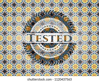 Tested arabic emblem. Arabesque decoration.
