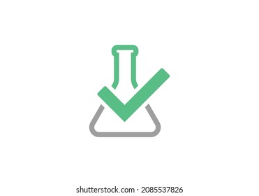 Tested, confirmed, approved, laboratory icon concept