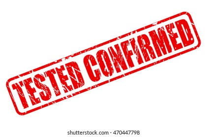 TESTED CONFIRMED red stamp text on white