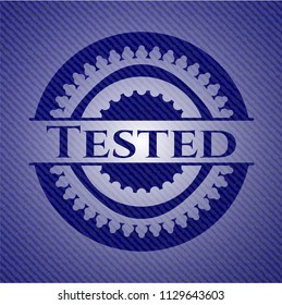 Tested emblem with jean high quality background