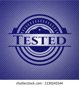 Tested emblem with jean texture