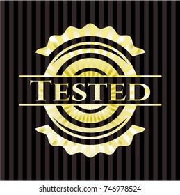Tested gold badge or emblem