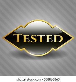 Tested golden emblem or badge