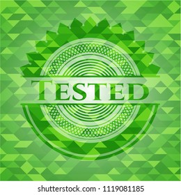 Tested green mosaic emblem